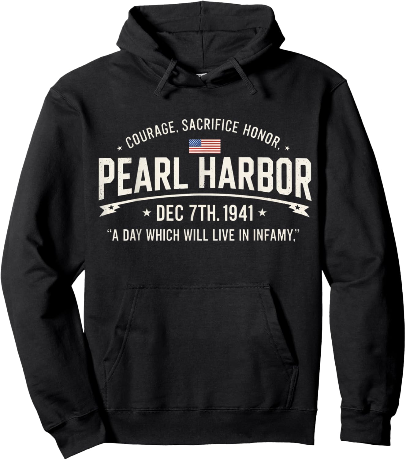 Remember Pearl Harbor Memorial Day December 7th 1941 Hoodie - Hoodie | Black