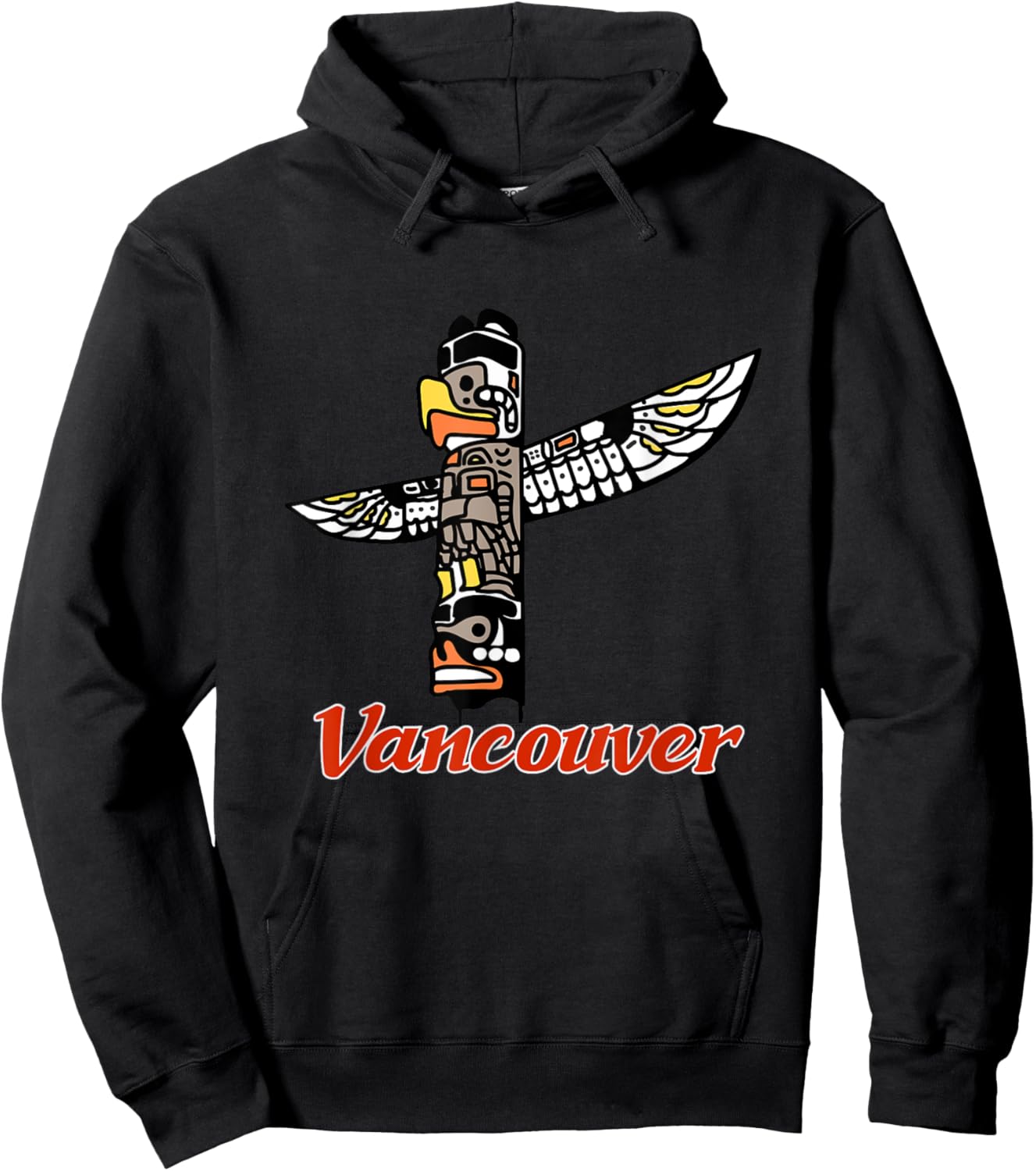 British Columbia Totem Pole Vancouver Canada Stanley Park Hoodie - Hoodie | Black