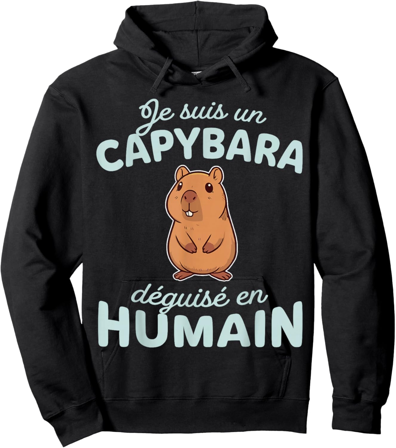 Humor Costume I'm A Capybara Disguised as Human Hoodie - Hoodie | Black