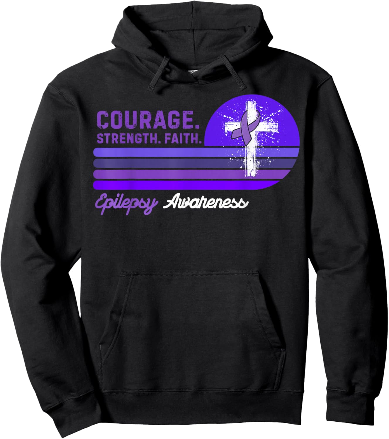 Vintage Seizure Support Epilepsy Awareness Hoodie - Hoodie | Black