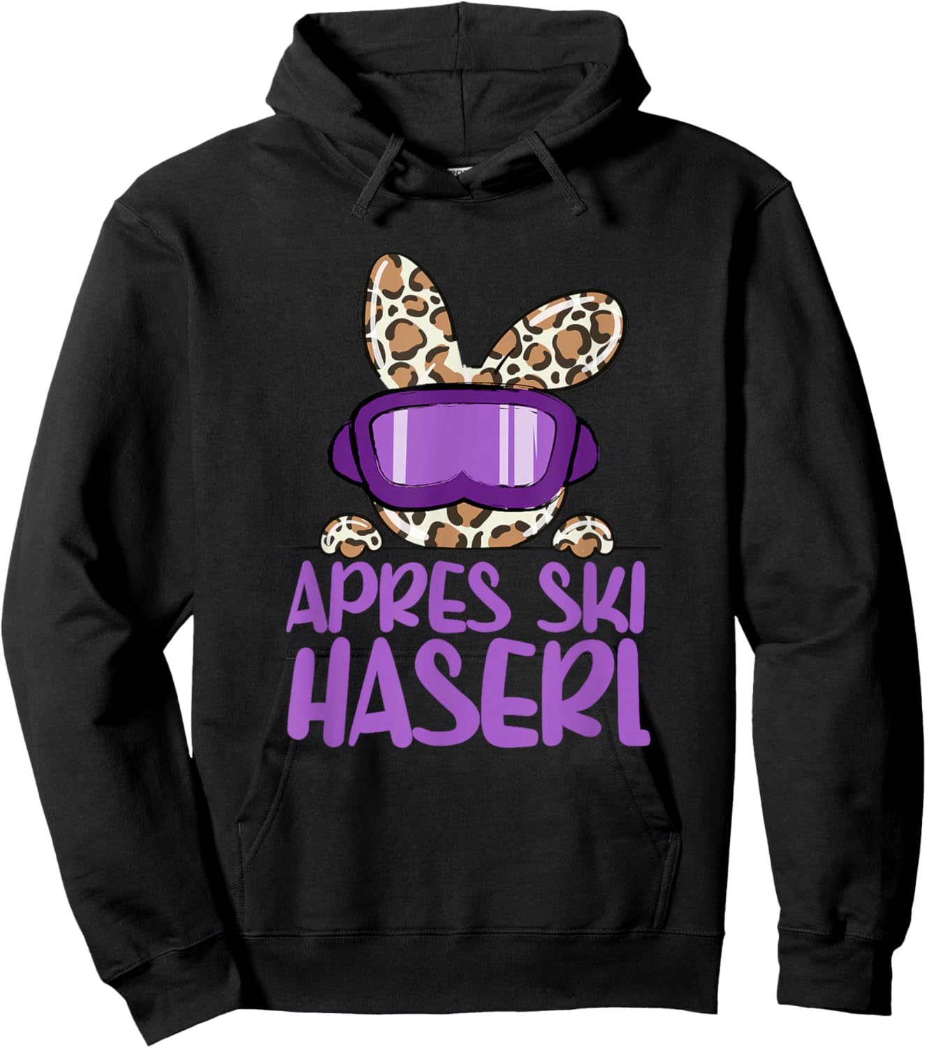 apreski Haserl, Skier Apresskiparty Leoprint Hoodie - Hoodie | Black