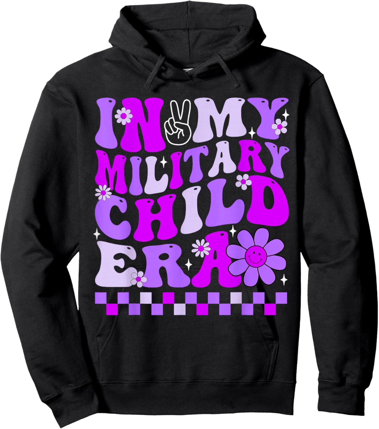 Purple Up For Military Kids In My Military Child Era Month Hoodie - Hoodie | Black