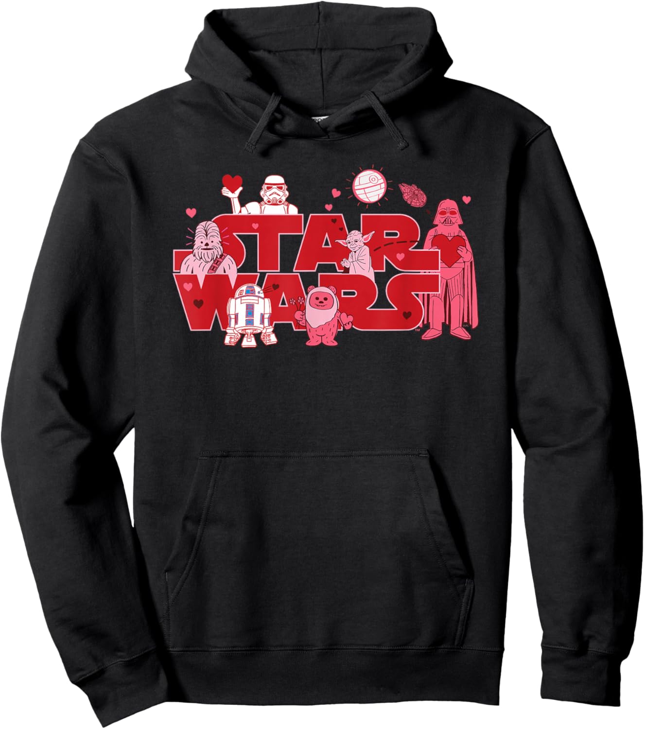 Star Wars Valentine's Day Logo Toon Classic Movie Characters Hoodie - Hoodie | Black