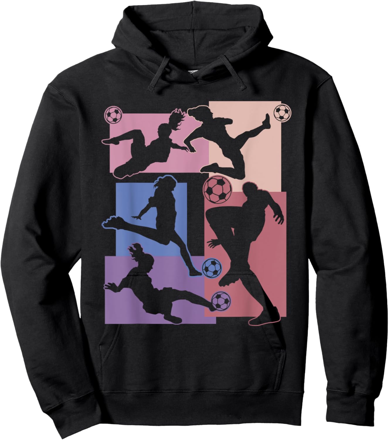 Funny Soccer Player Ball Vintage Soccer Lover Girls Soccer Hoodie - Hoodie | Black