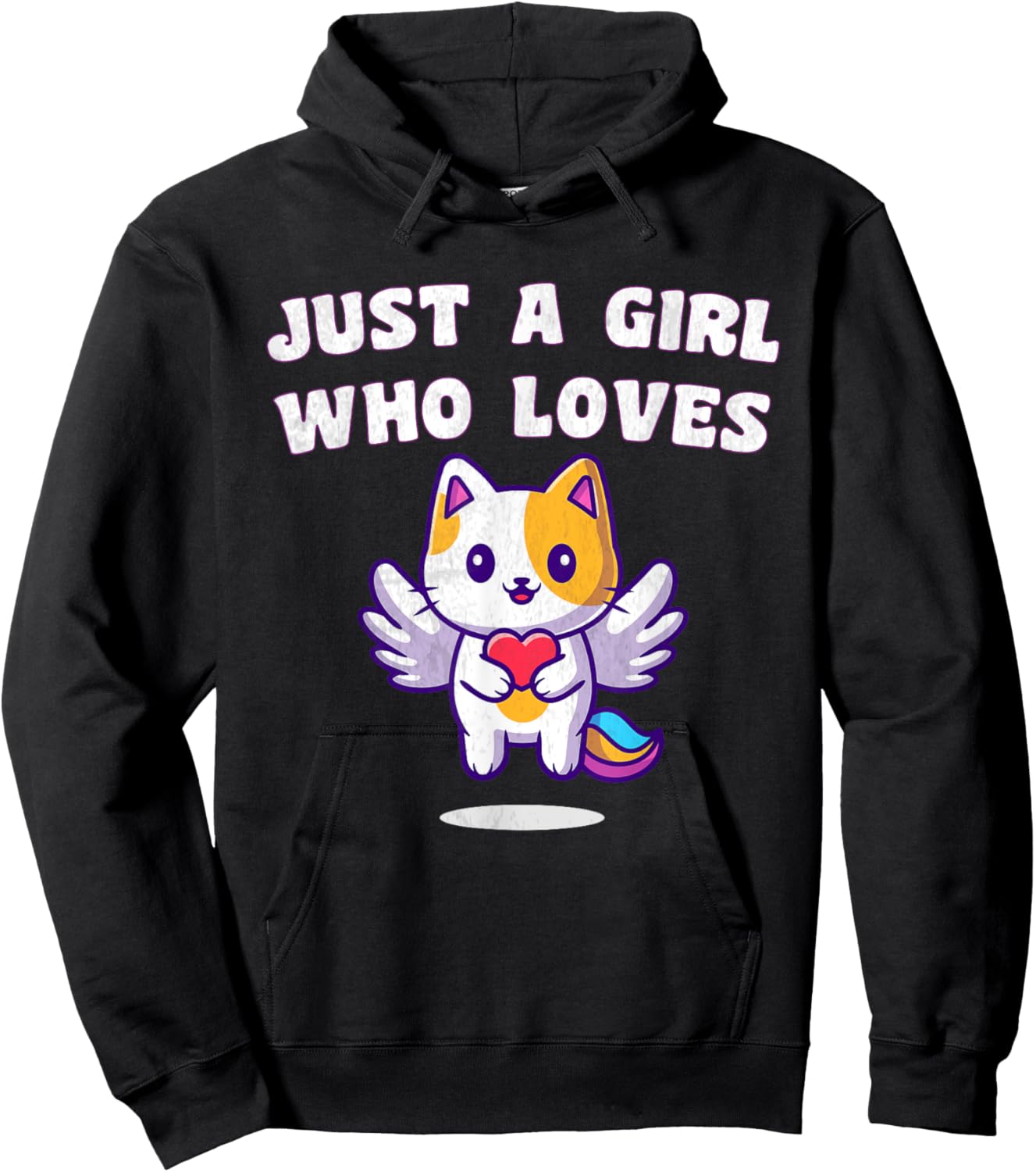 Funny Cute Cat "Just a Girl who Loves Meemeow" Pet DayTee Hoodie - Hoodie | Black