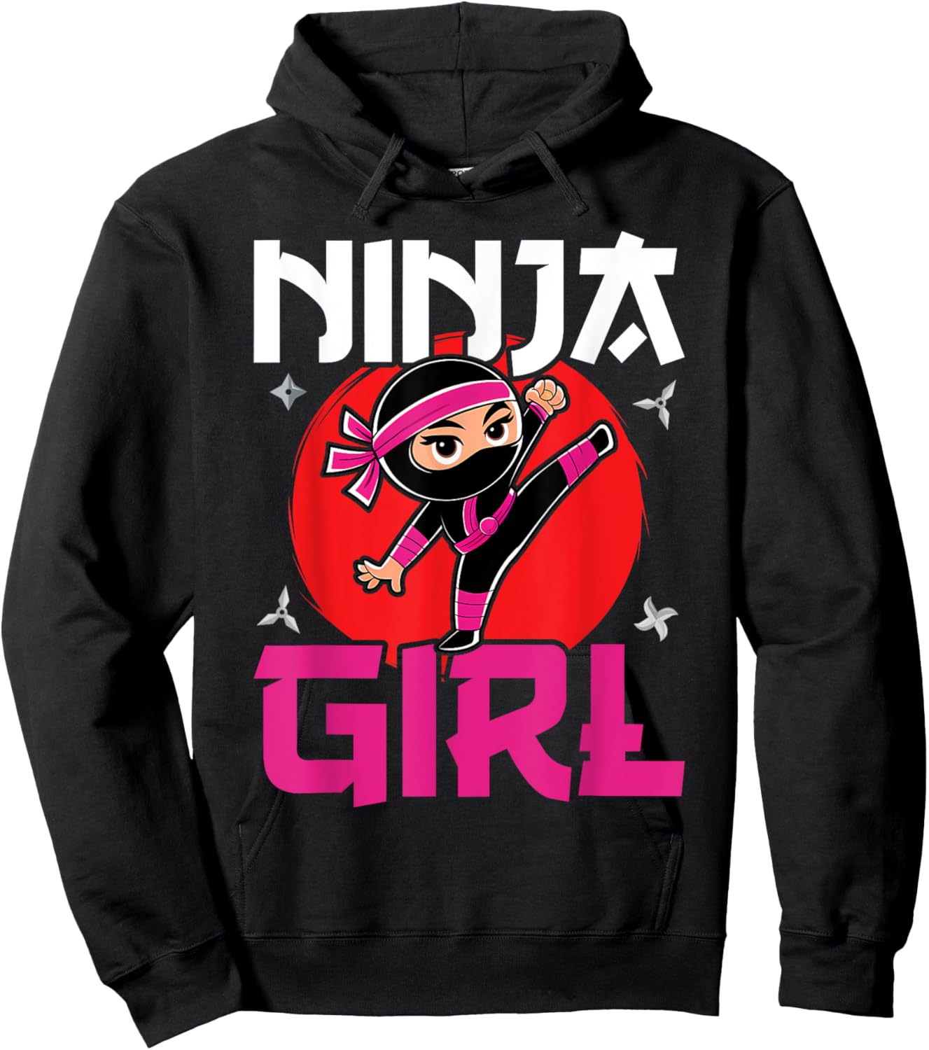 Cute Ninja Fighter Costume Ninja Girl Hoodie - Hoodie | Black
