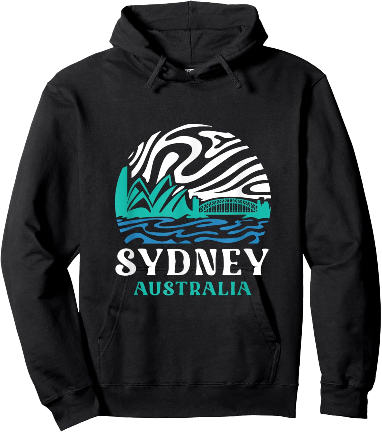 Vintage Retro Sydney Opera House Harbour Bridge Australia Hoodie - Hoodie | Black