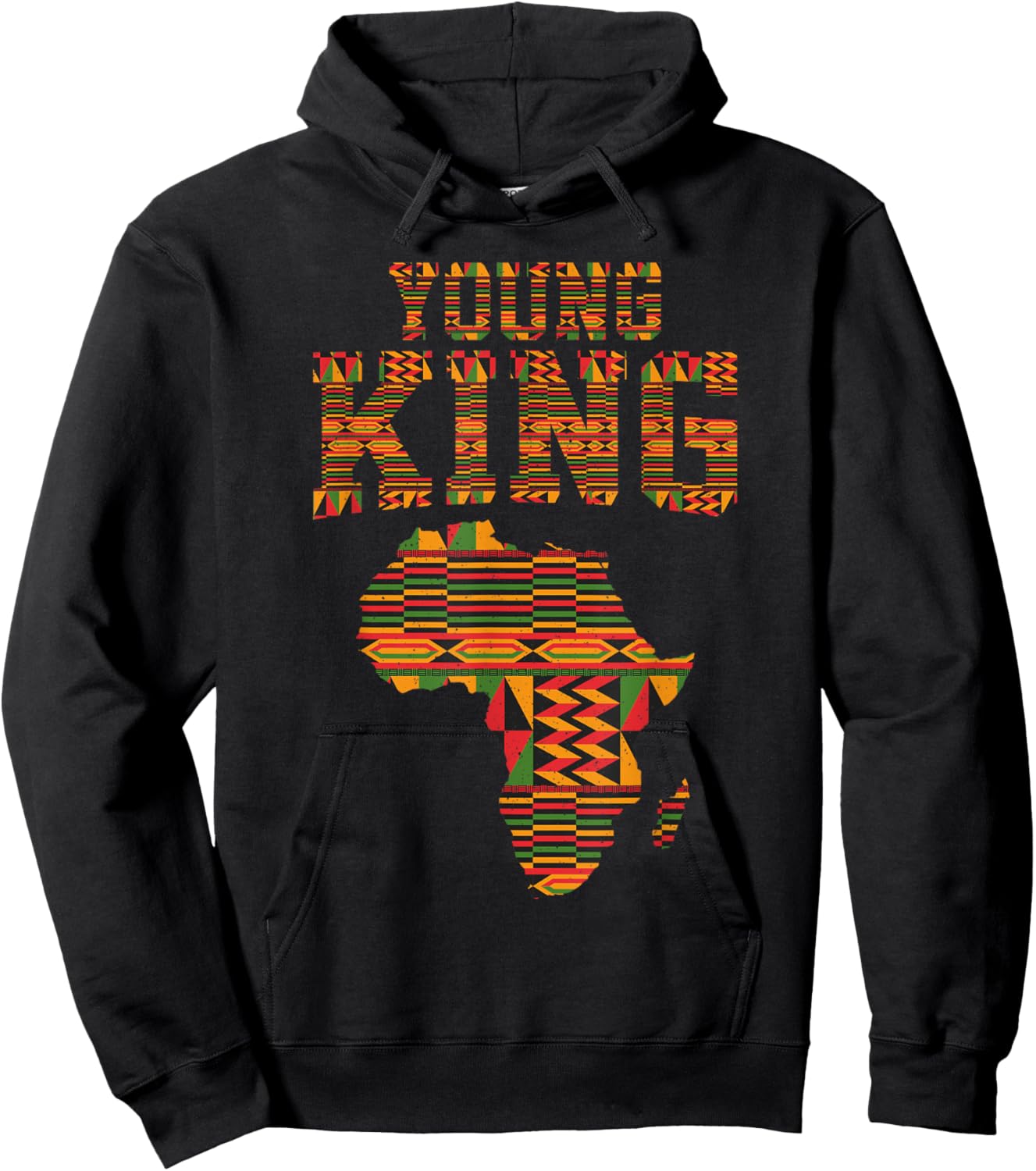 African King Art For Boys Toddlers Kente Cloth African Print Hoodie - Hoodie | Black
