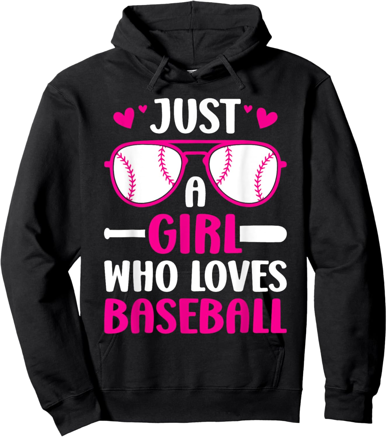 Just a Girl Who Loves Baseball Hoodie - Hoodie | Black