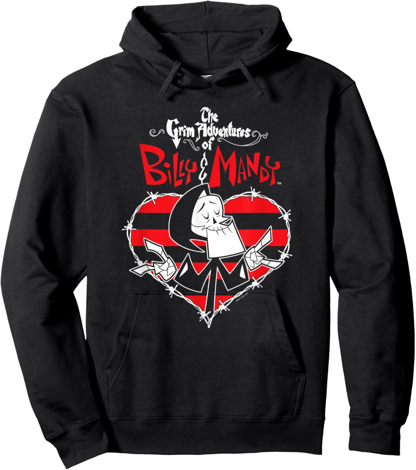Grim Adventures of Billy & Mandy Reaper Striped Thorn Heart Hoodie - Hoodie | Black