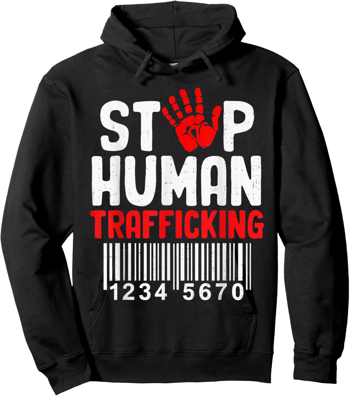 Human Trafficking Awareness Hand Stop Human Trafficking Hoodie - Hoodie | Black