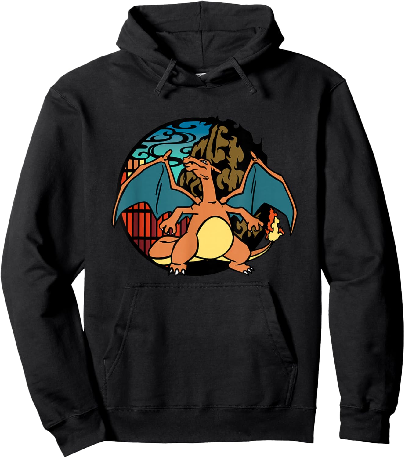 Pokémon Epic Charizard Ready to Fight Big Chest Badge Logo Hoodie - Hoodie | Black