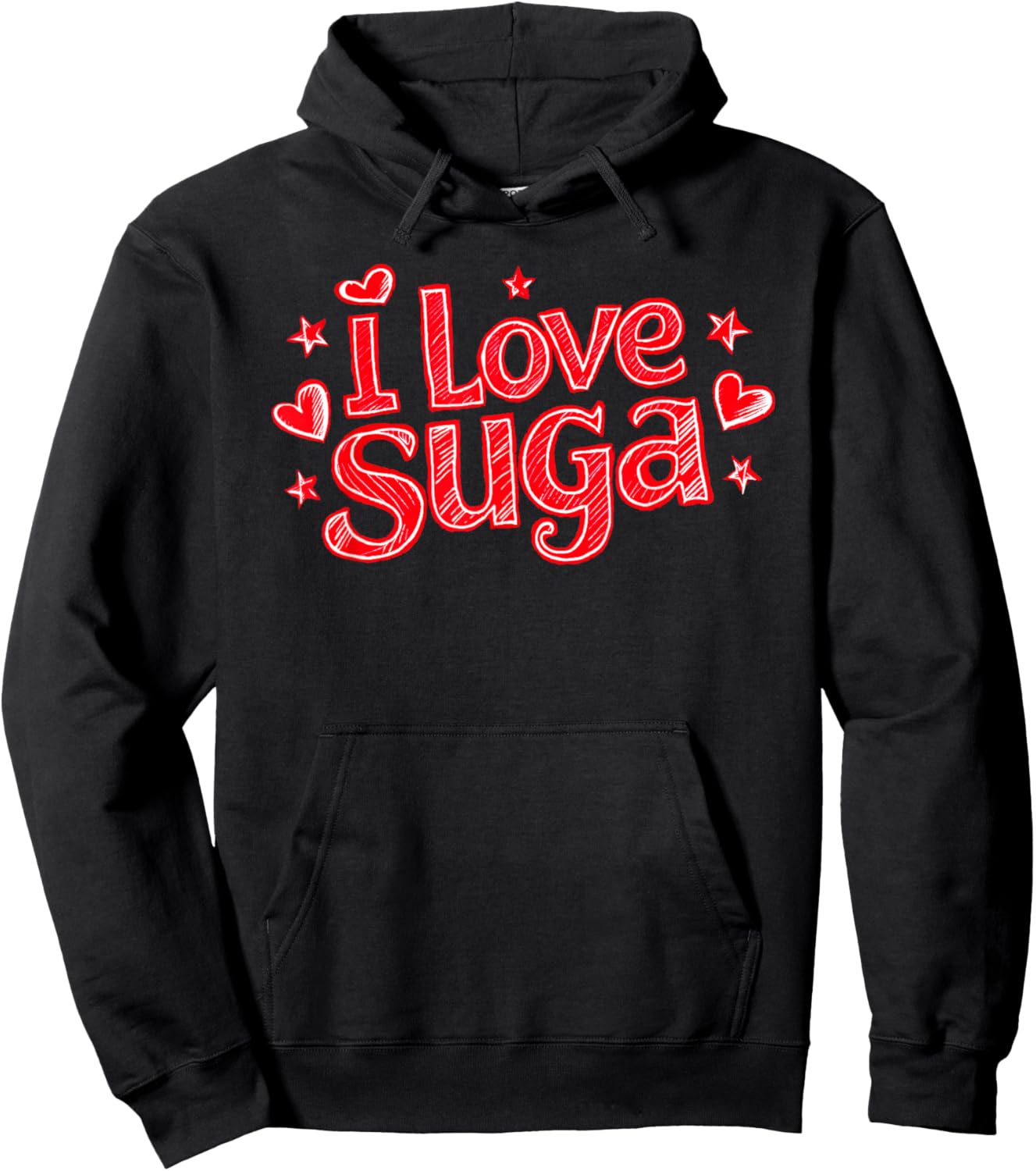 I Love SUGA | First Name Nickname SUGA Hoodie - Hoodie | Black