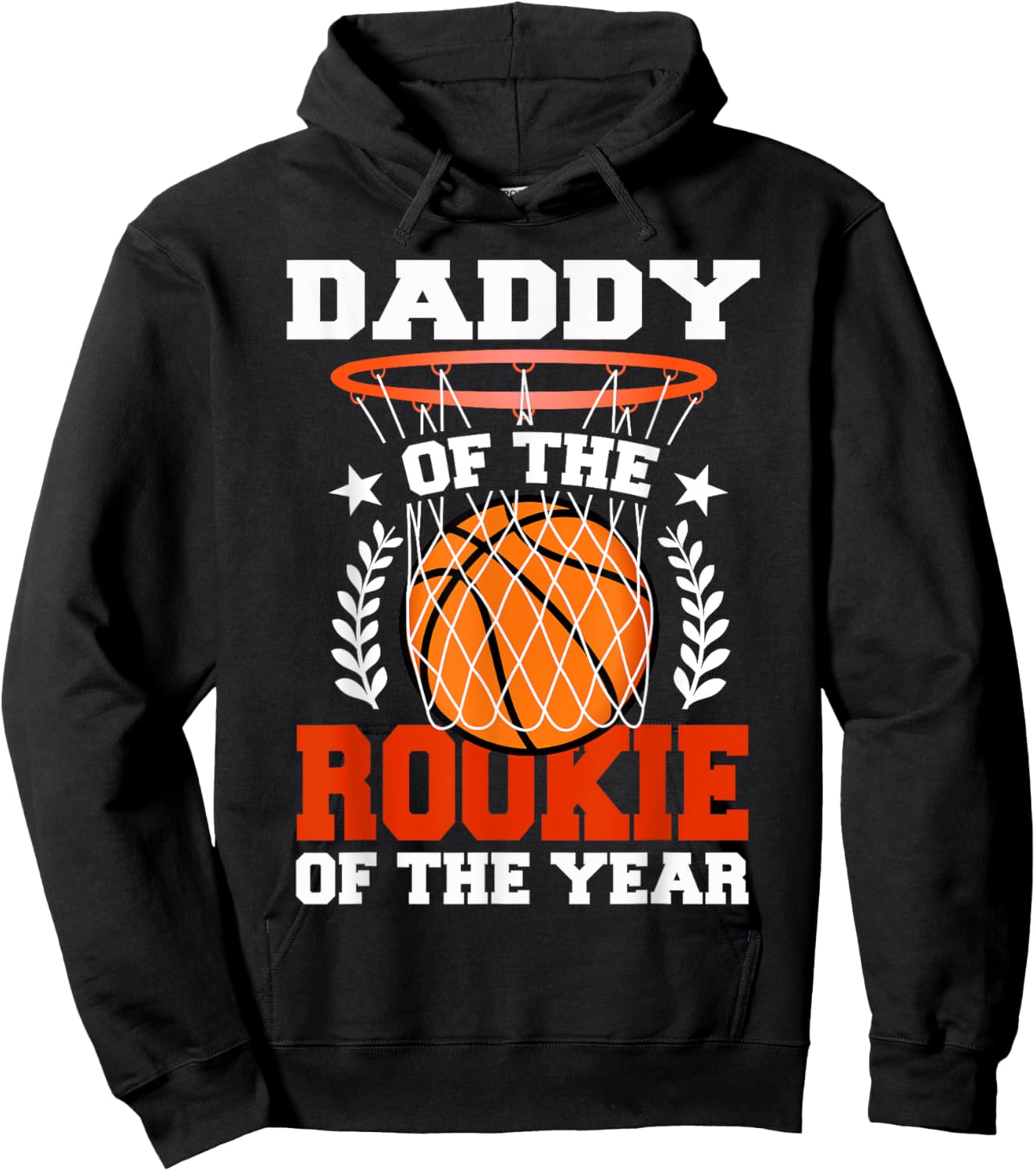 Daddy Of Rookie 1st Basketball Birthday Theme Matching Hoodie - Hoodie | Black