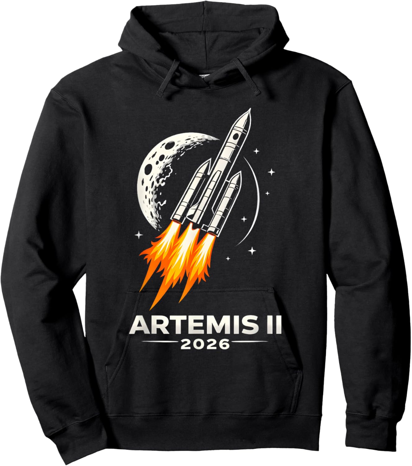 Artemis II 2026 Raketenstart Mond Mission Weltraum Design Hoodie - Hoodie | Black
