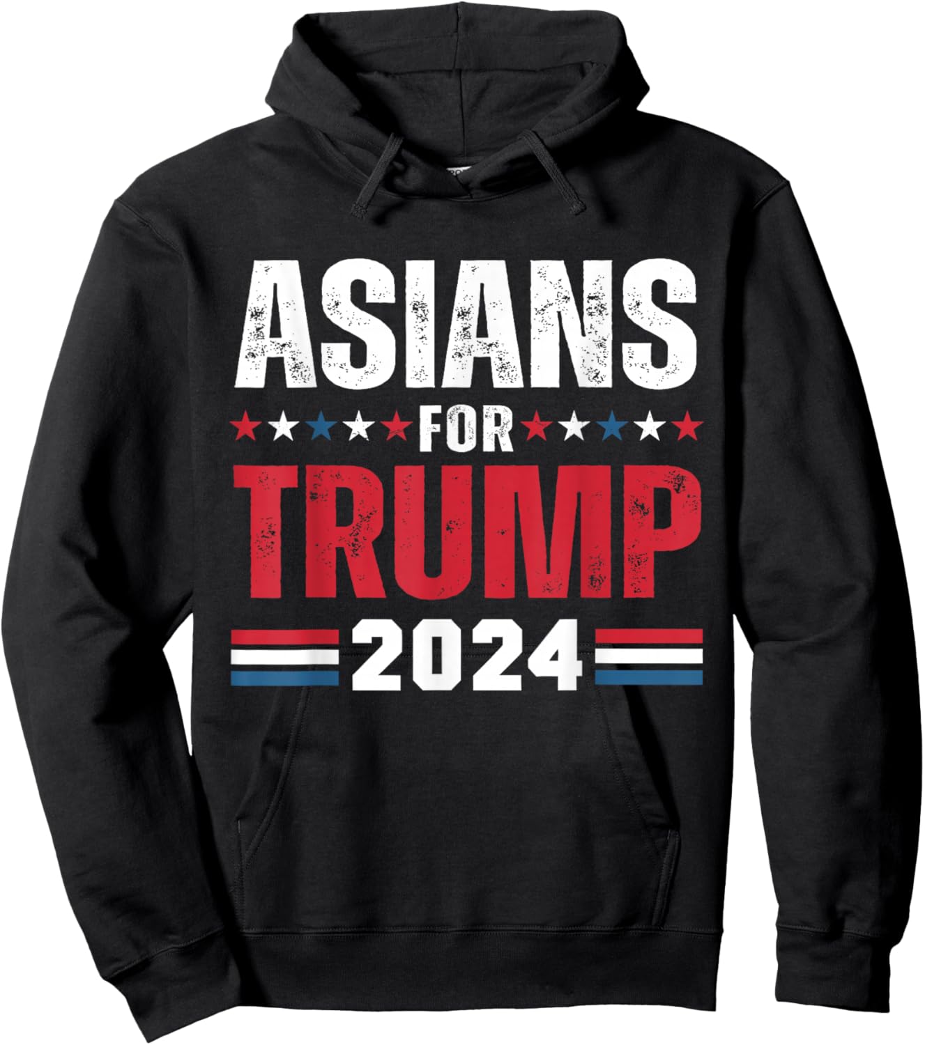 Asians For Trump 2024 American Flag Hoodie - Hoodie | Black