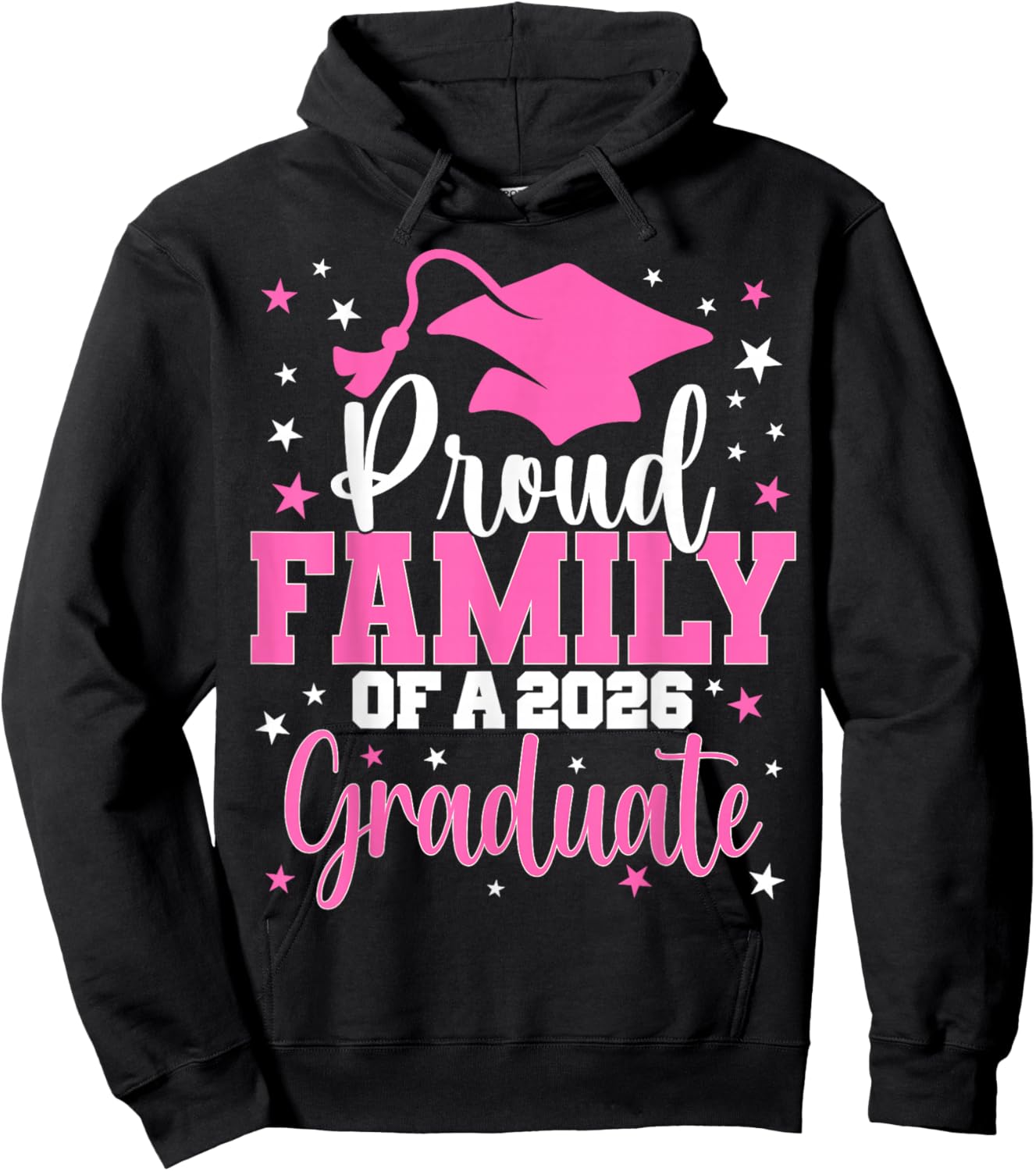 Proud Family of A Class of 2026 Graduate Senior Graduation Hoodie - Hoodie | Black