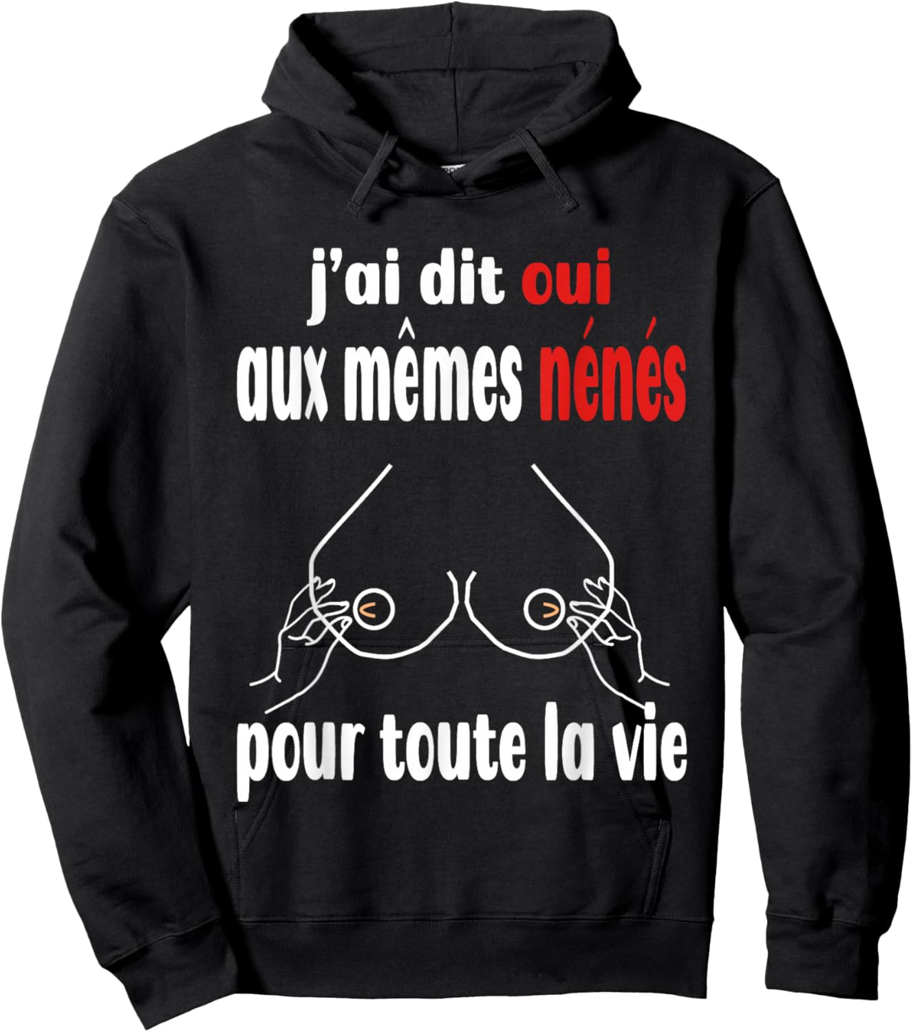EVG Oui même nénés Enterrement Vie de garçon Humour Hoodie - Hoodie | Black
