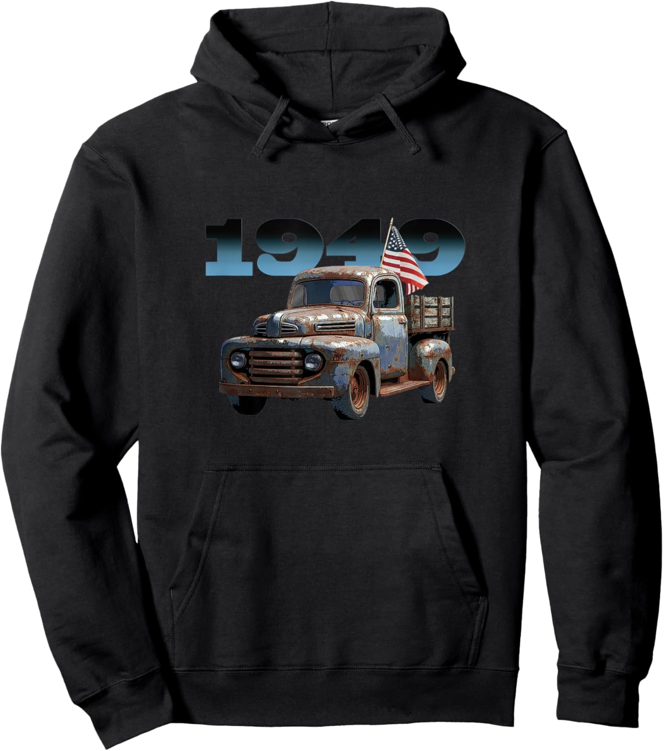 Old Rusted 1949 Pickup Truck, Vintage Pick Up, Classic Truck Hoodie - Hoodie | Black