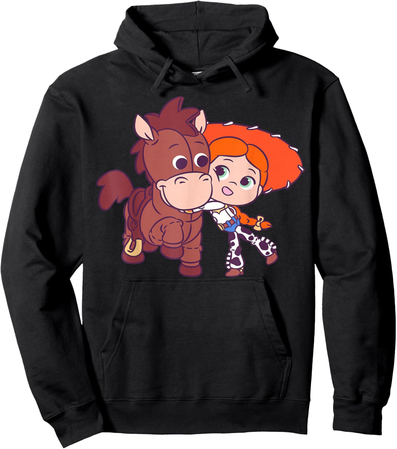 Disney Pixar Toy Story Cute Jessie and Bullseye Chibi Style Hoodie - Hoodie | Black
