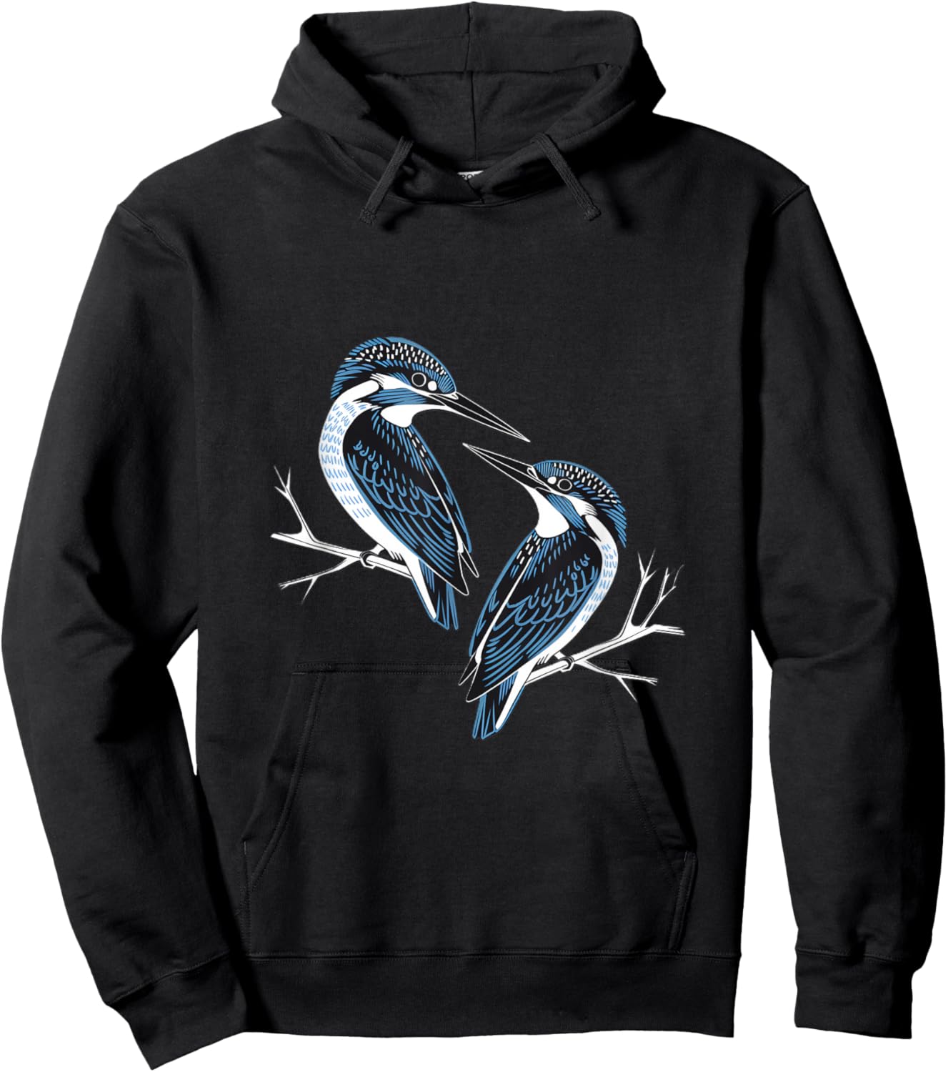 Beautiful Kingfisher Birds on Branch Hoodie - Hoodie | Black