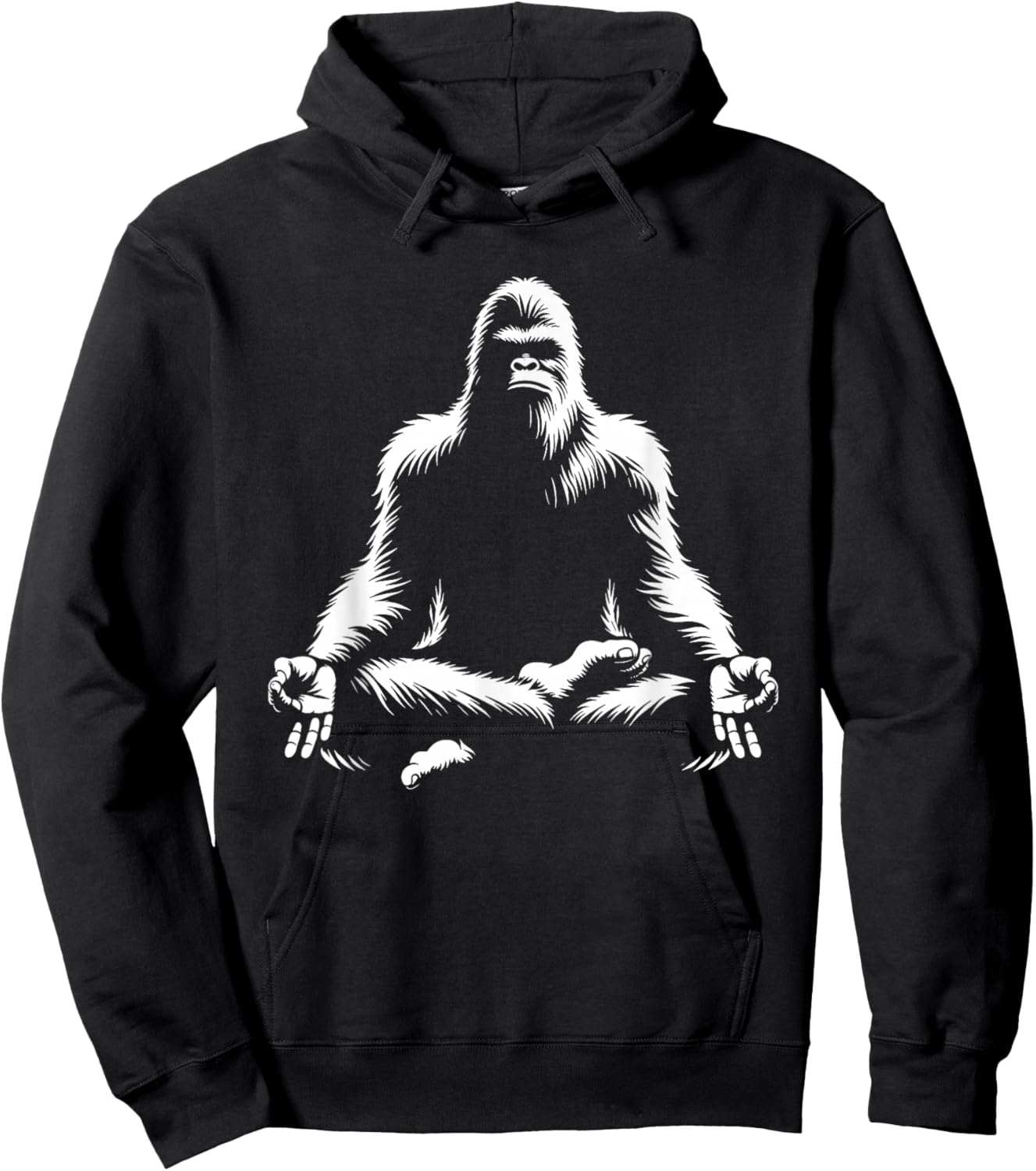 Bigfoot Yoga Pose Sasquatch Meditation Hoodie - Hoodie | Black