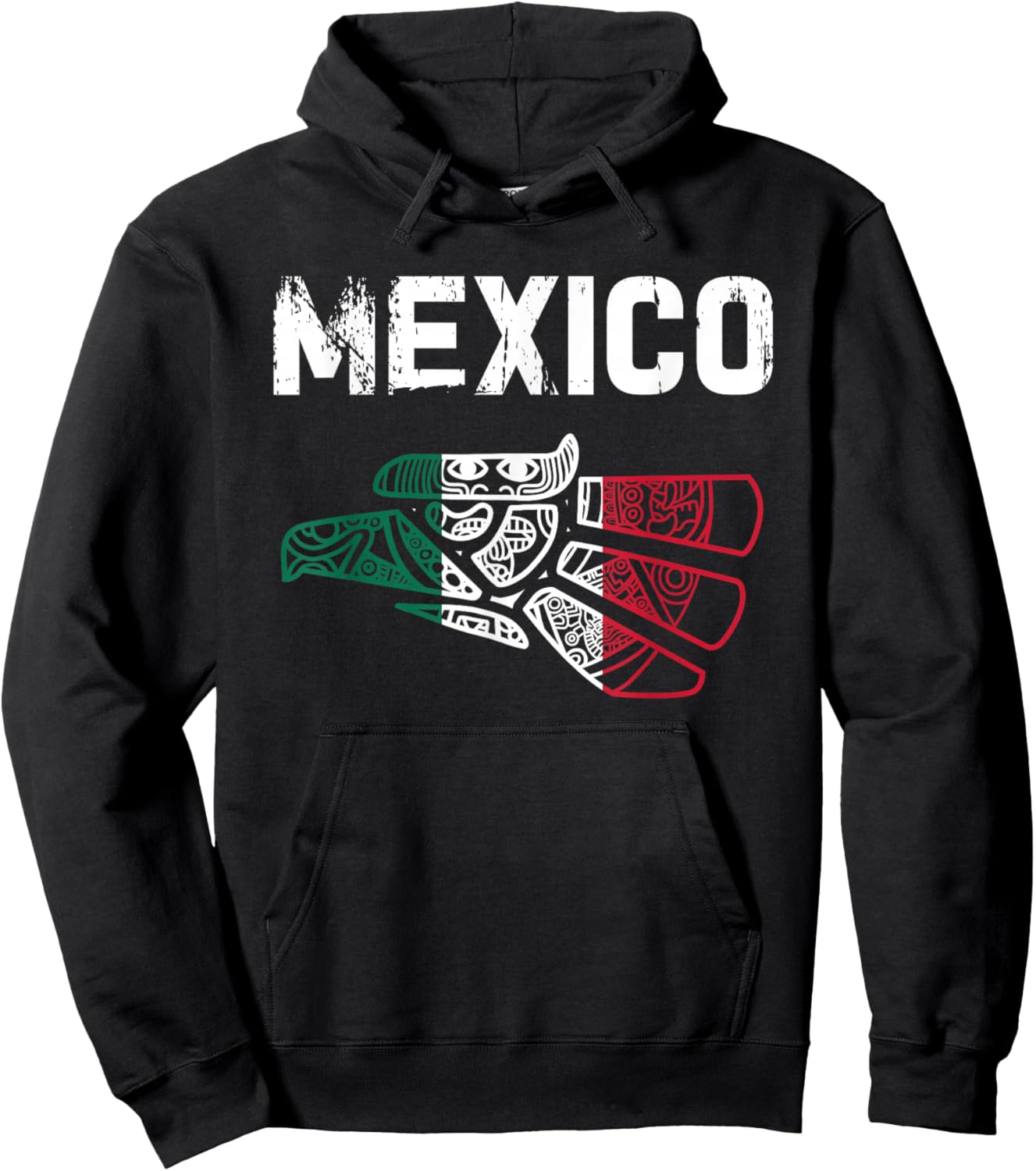 Mexico Vintage Mexican Flag Pride Hecho en Mexico Jersey Hoodie - Hoodie | Black