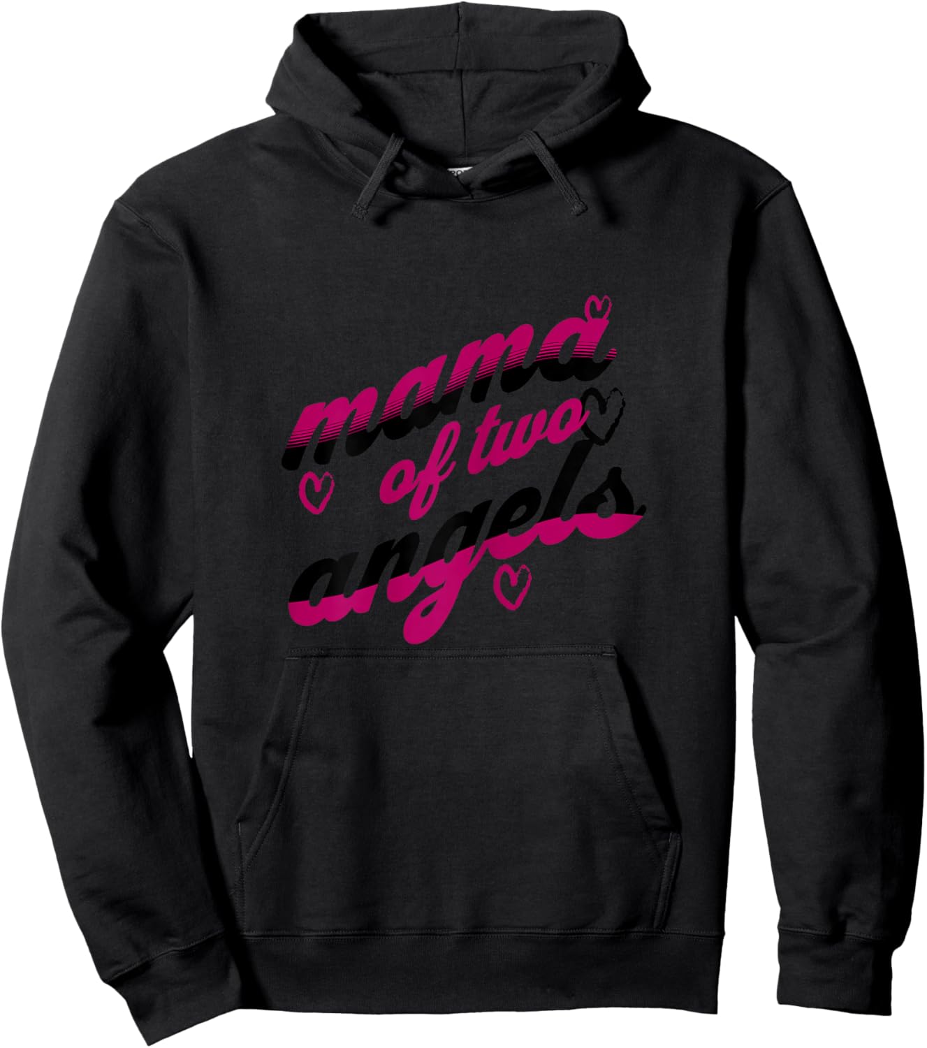 Mama of Two Angels Mother's Day Hoodie - Hoodie | Black