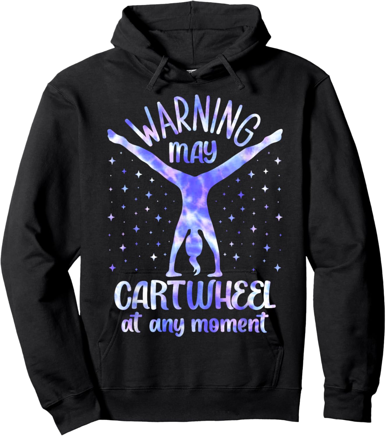 Cartwheel Gymnast Girl Tie Dye Gymnastic Girl Tumbling Hoodie - Hoodie | Black