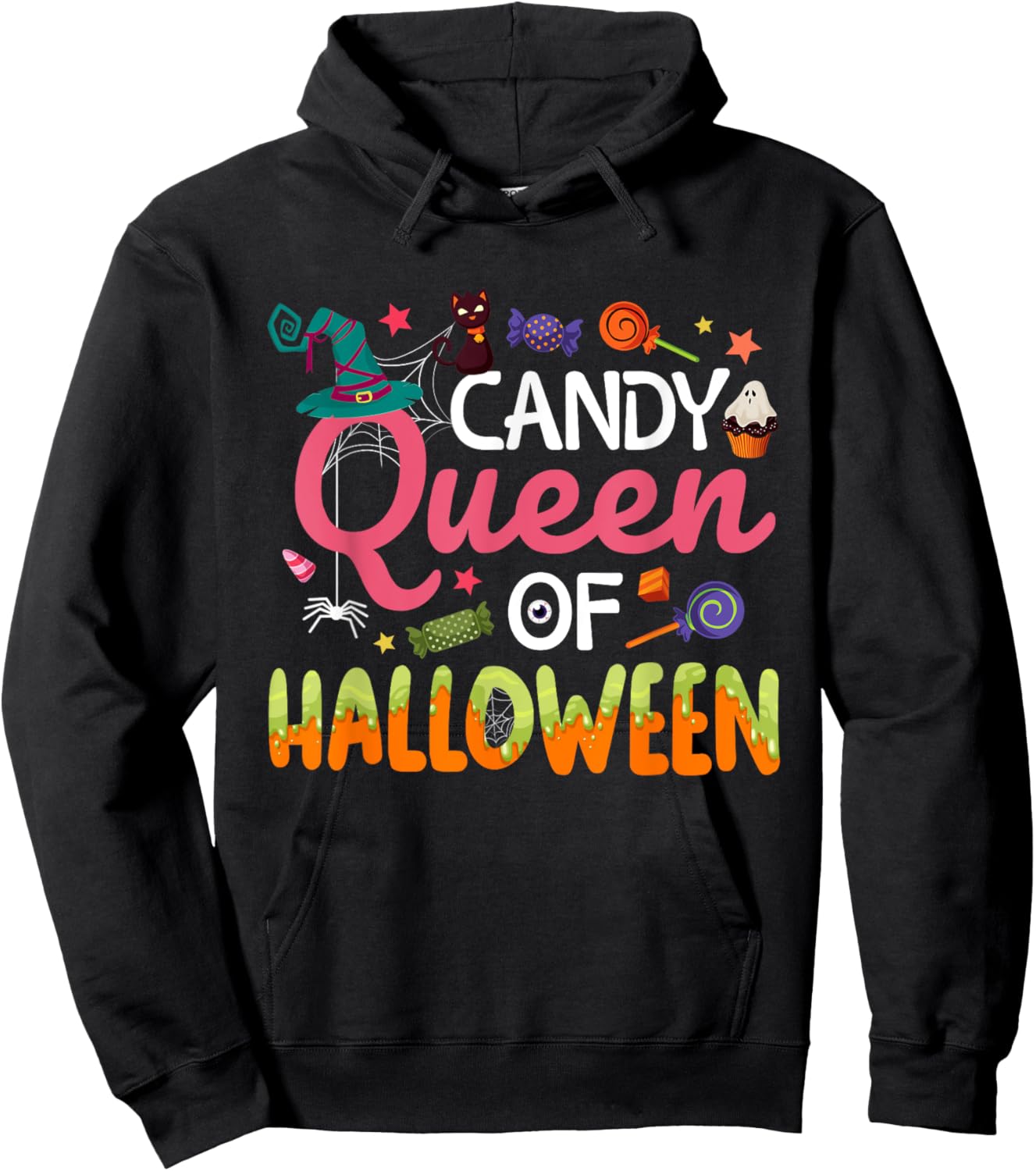 Candy Queen Of Halloween Costume Trick Or Treat Candies Hoodie - Hoodie | Black