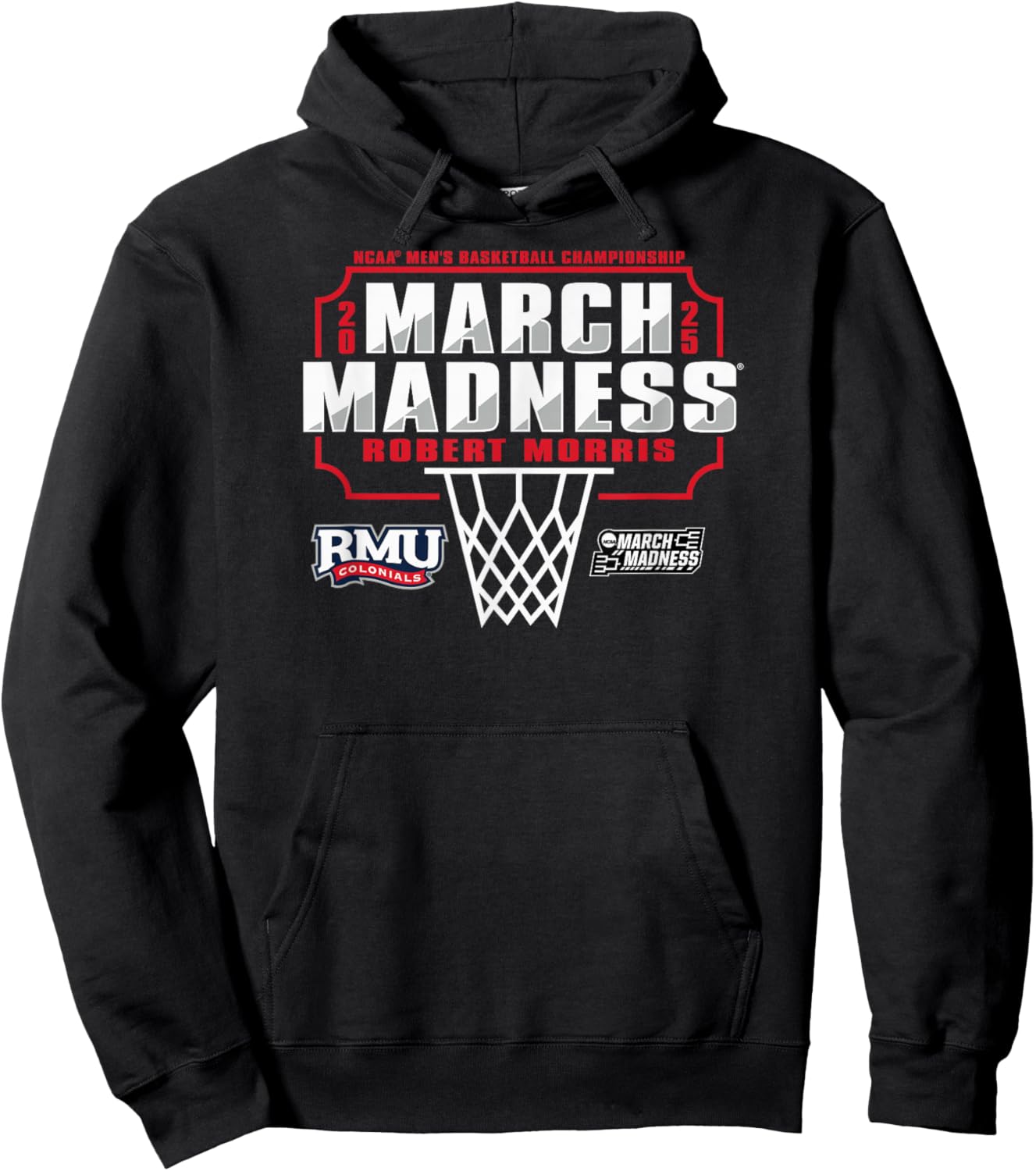 Robert Morris Colonials March Madness 2025 Men's Basketball Hoodie - Hoodie | Black