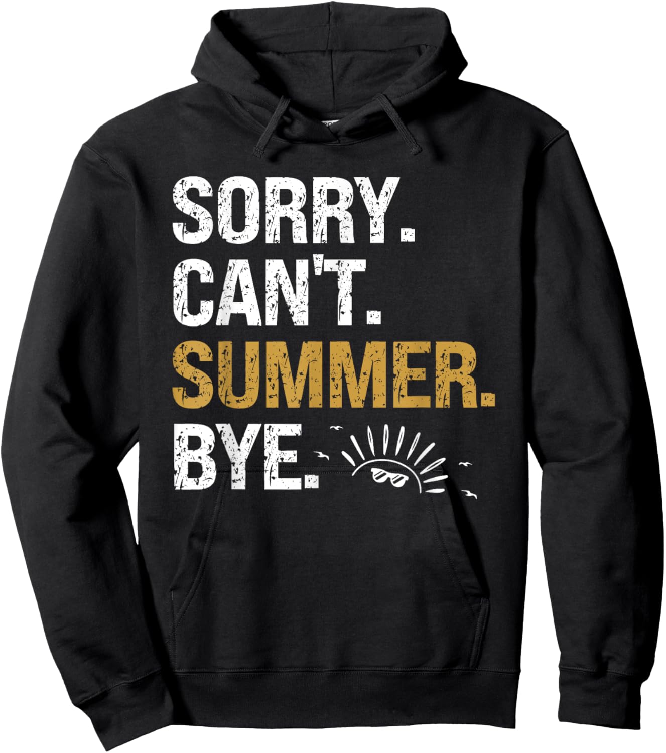 Funny Last Day Of School Teacher Sorry Can't Summer Bye Hoodie - Hoodie | Black