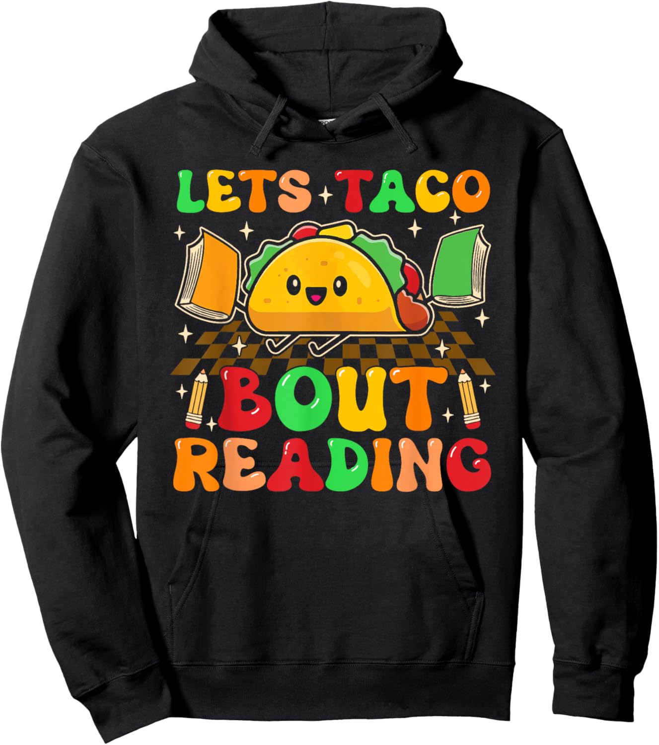 Lets Taco Bout Reading Back To School Science Teacher Groovy Men Women Hoodie - Hoodie | Black