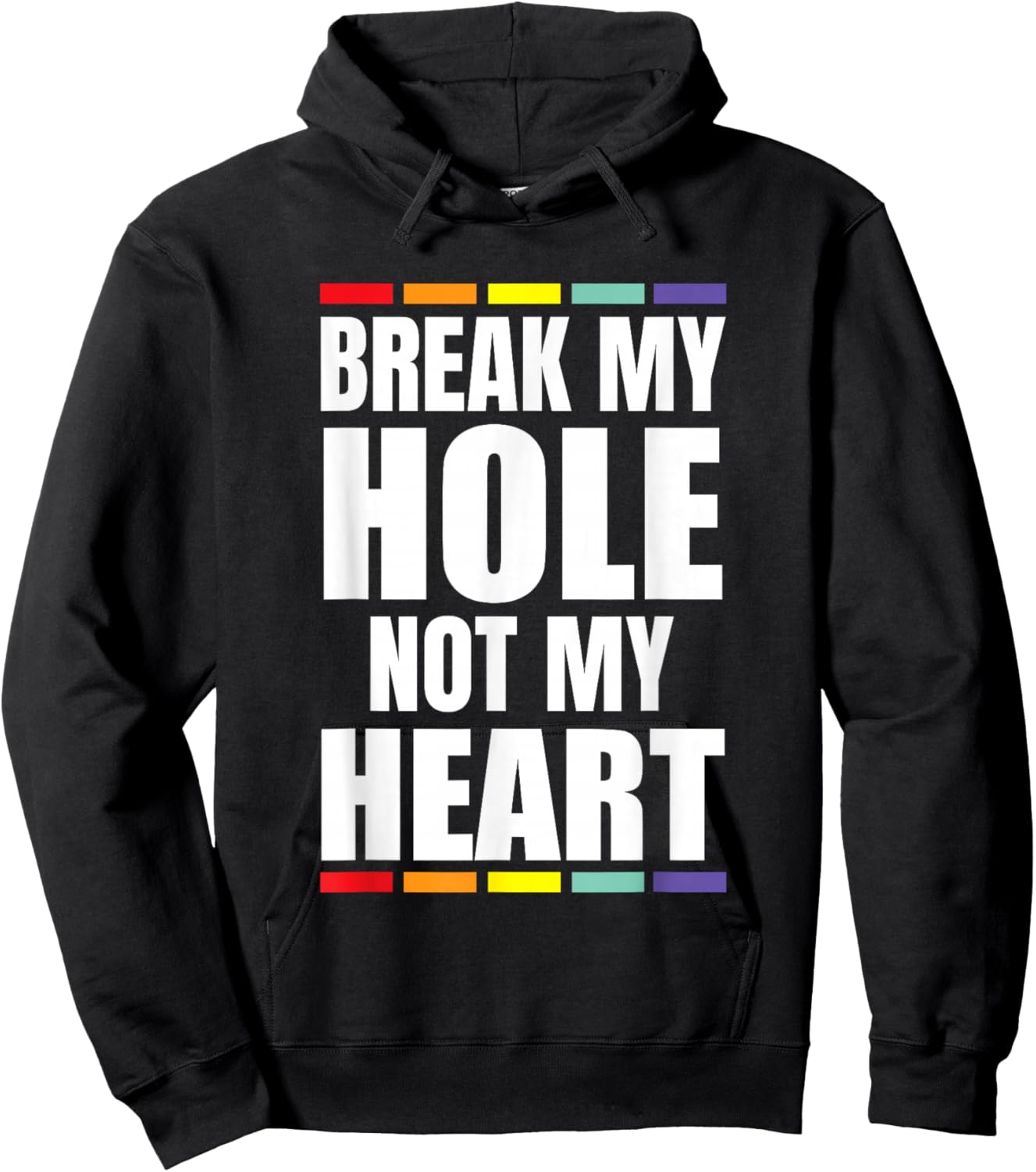 Break My Hole not My Heart Pride Rainbow Queer Gay CSD LGBTQ Hoodie - Hoodie | Black
