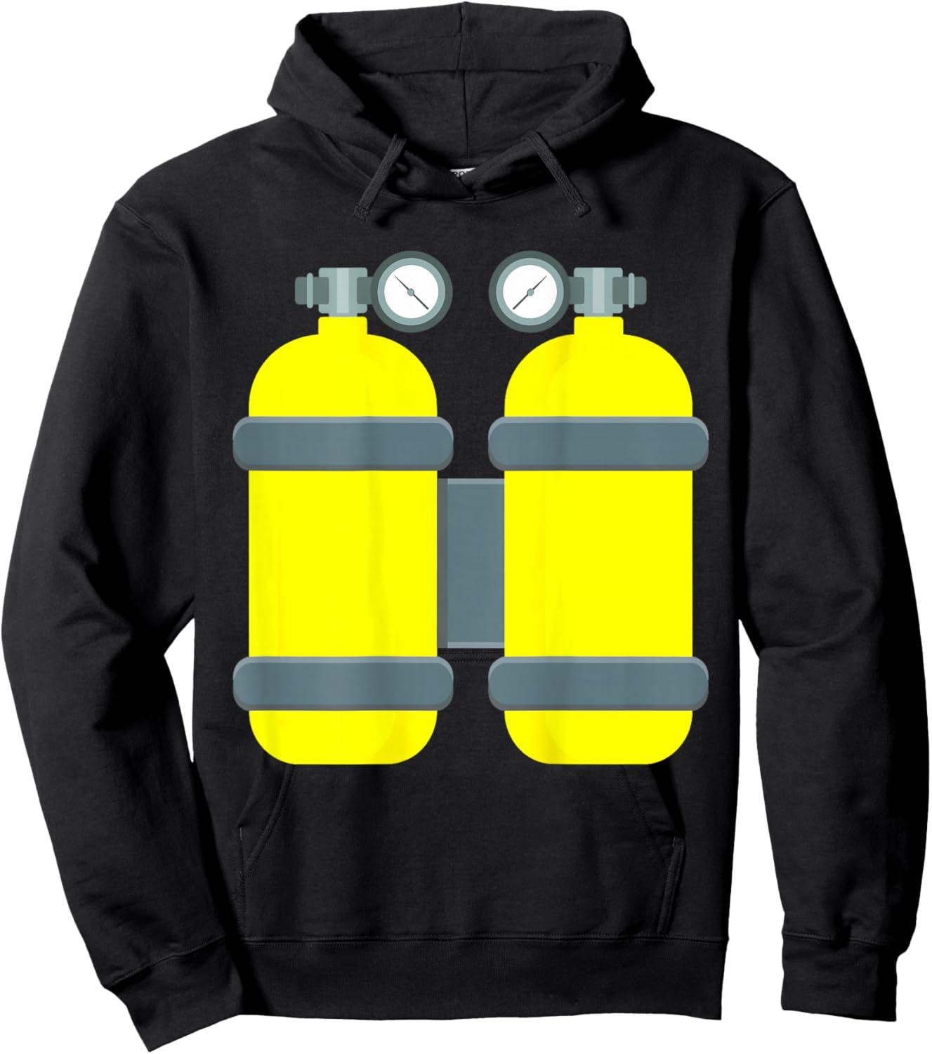 Scuba Diver Tanks Backprint Halloween Costume Hoodie - Hoodie | Black