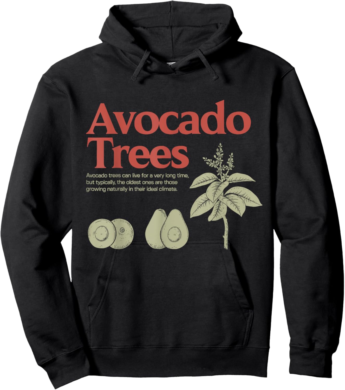 Avocado Trees Funny Definiton Apparel Hoodie - Hoodie | Black