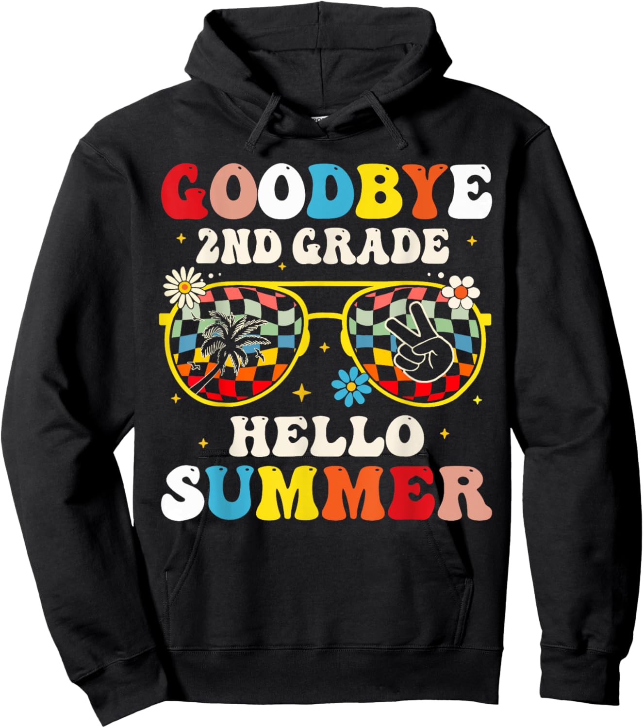 Goodbye 2nd Grade Graduation To 3rd Grade Hello Summer Kids Hoodie - Hoodie | Black