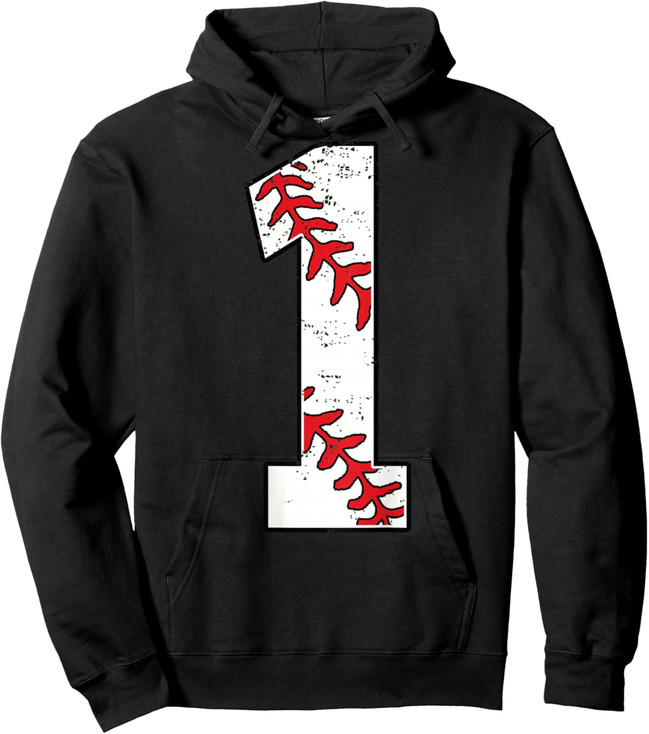 Number #1 Baseball Jersey Number 1 Print On Back Hoodie - Hoodie | Black