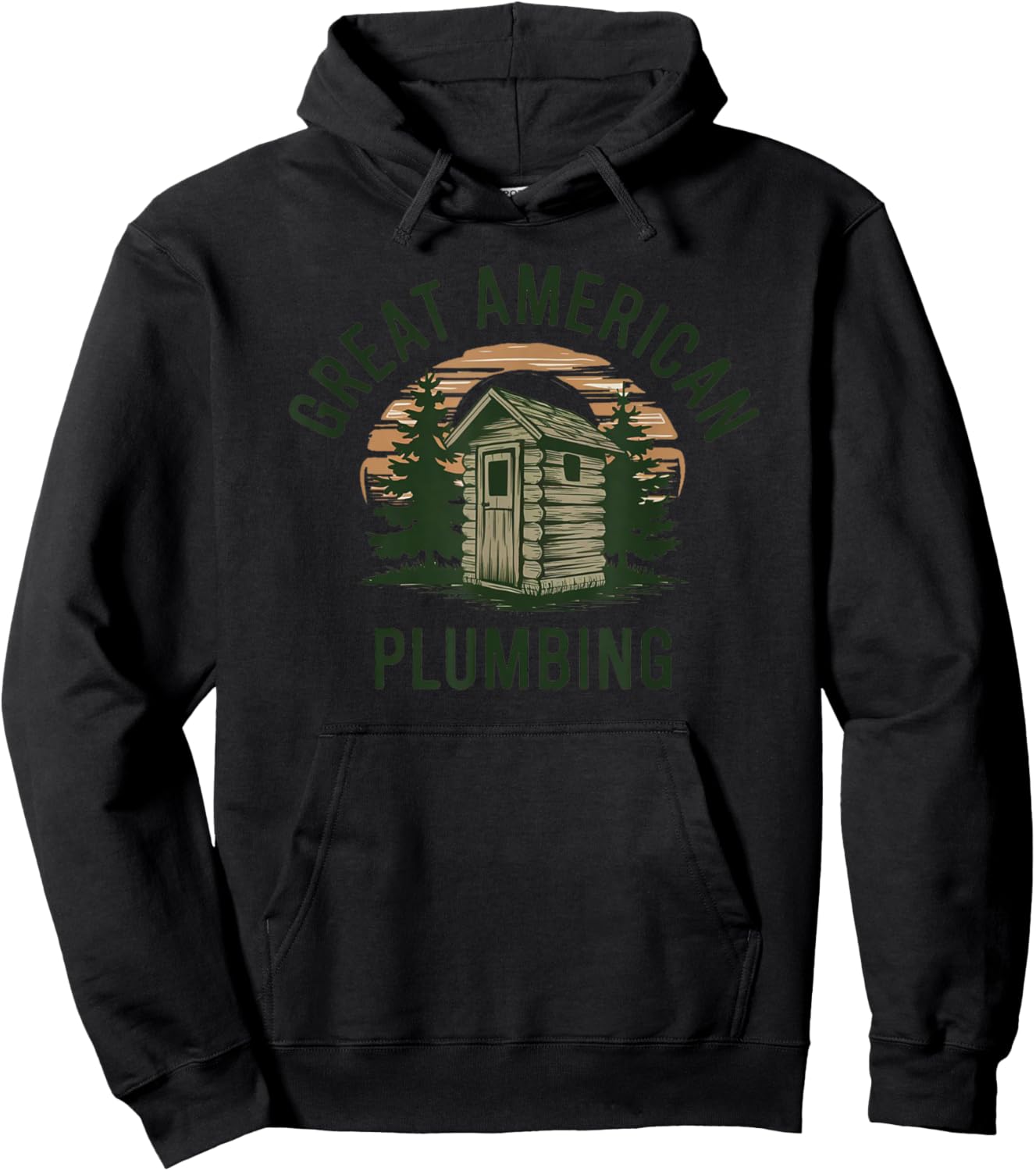 Great American Plumbing Funny Outhouse Country Bathrooms Hoodie - Hoodie | Black
