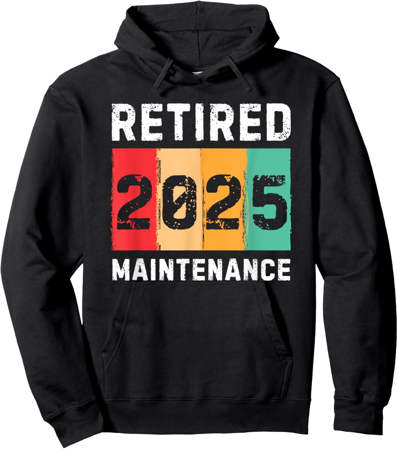 Retired 2025 Maintenance Vintage Retro Retirement Hoodie - Hoodie | Black
