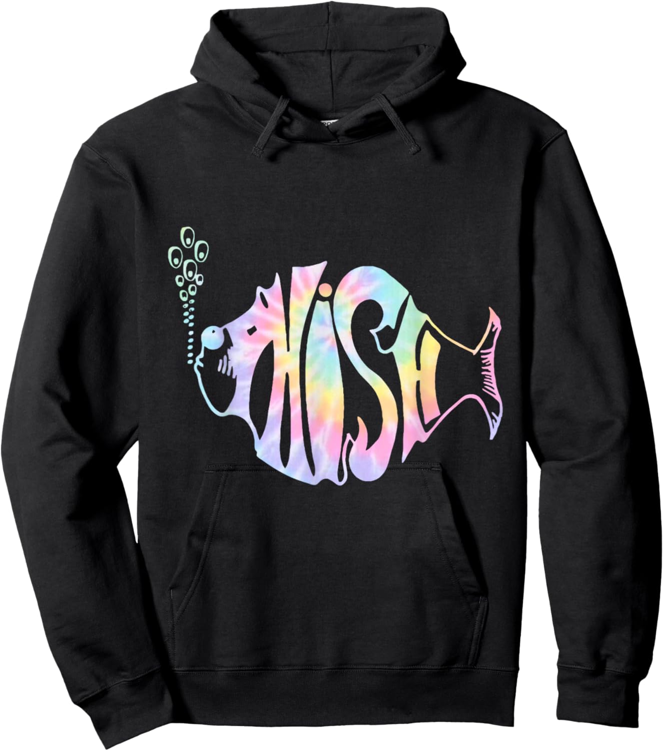 Colorful Phish-Jam, Tie-Dye For Fisherman, Fish Graphic Hoodie - Hoodie | Black