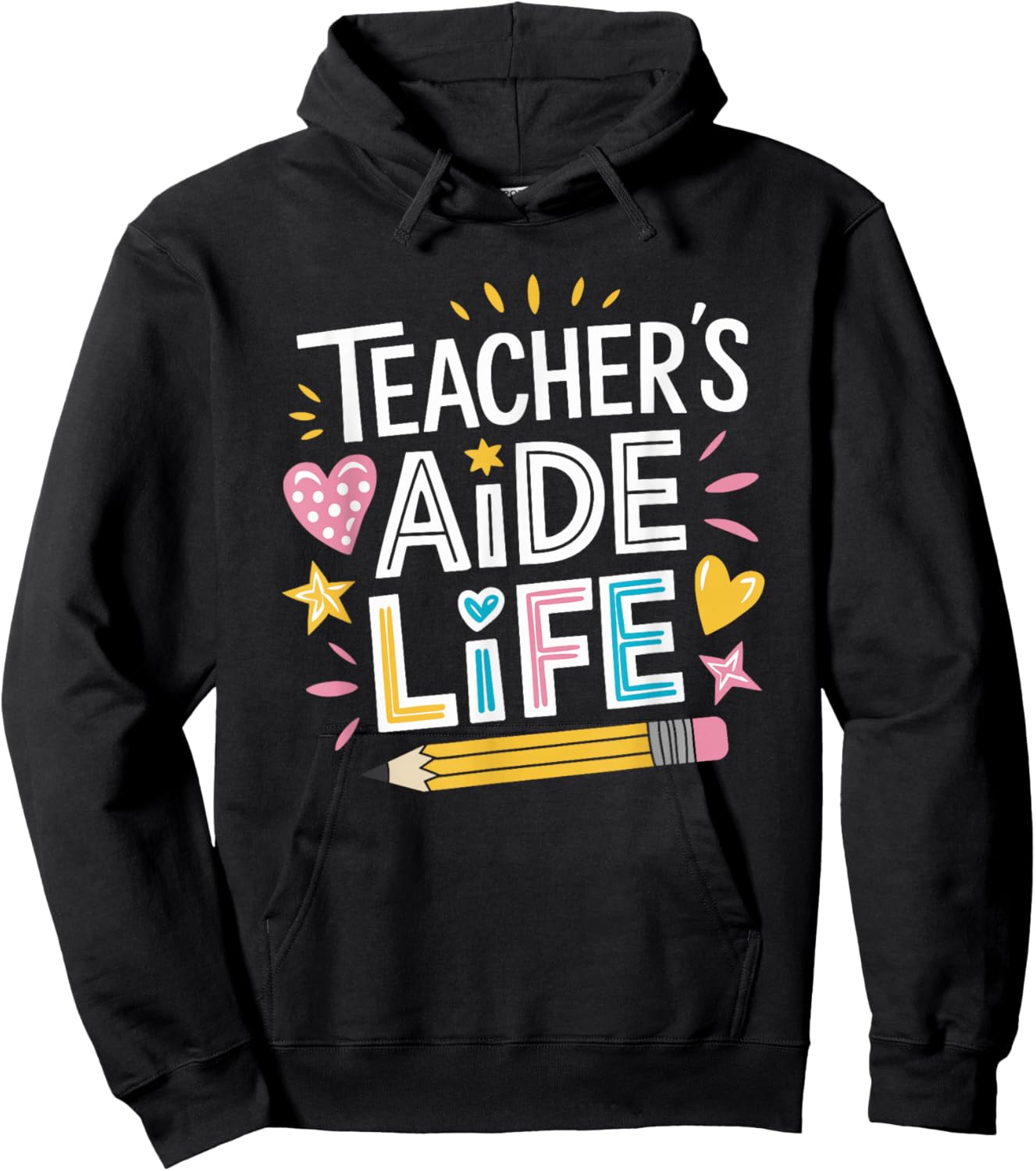 Teaching School Assistant and Educator, Teacher's Aide Life Hoodie - Hoodie | Black
