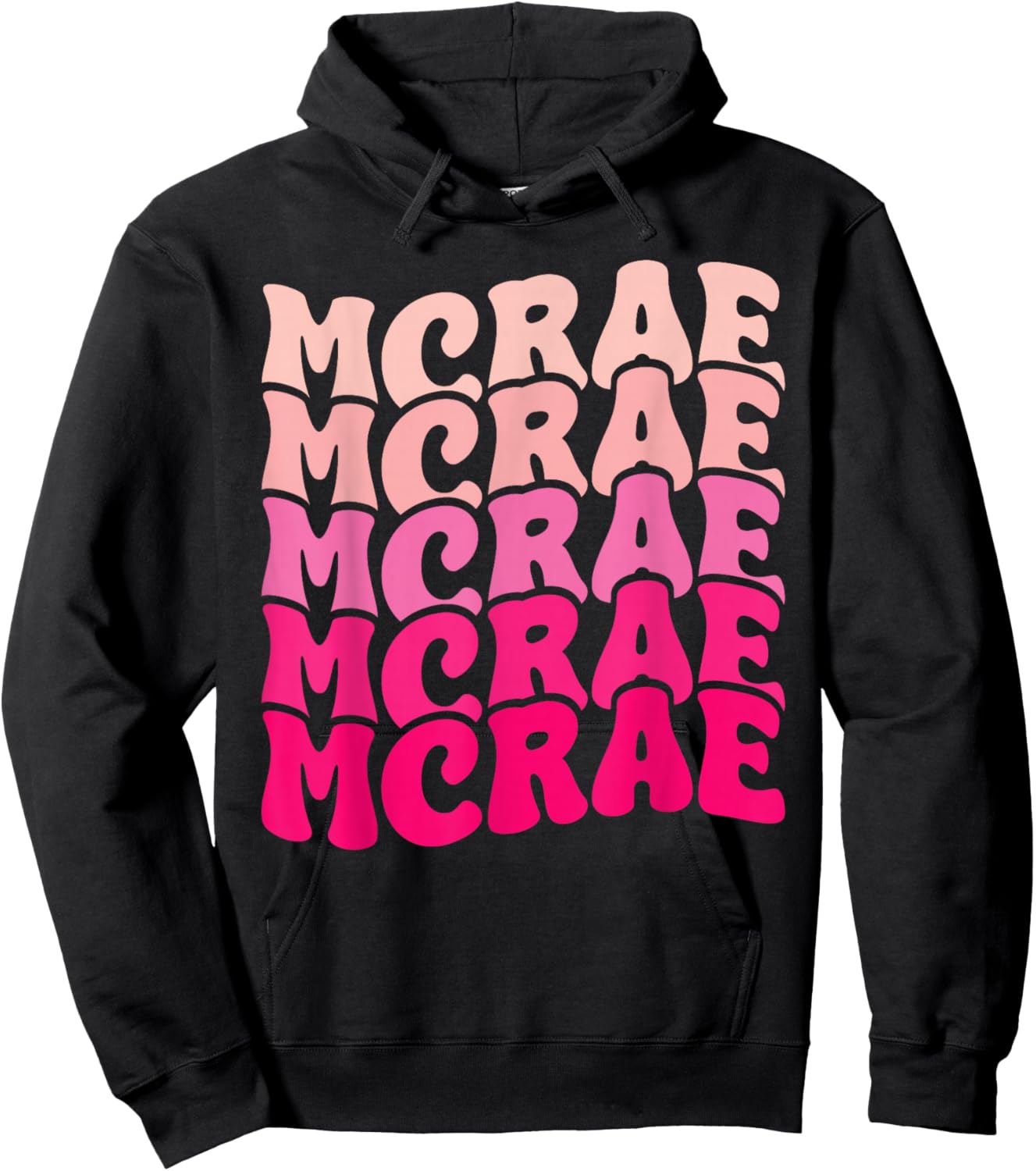 Personalized Name Mcrae I Love Mcrae 80's Groovy Hoodie - Hoodie | Black
