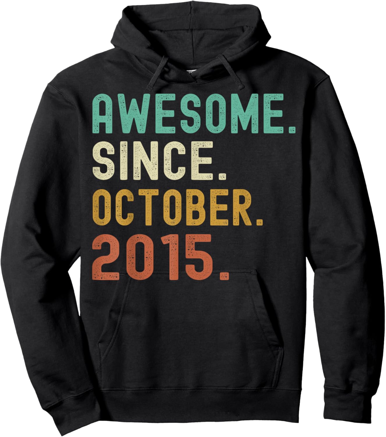 Retro Awesome Since October 2015 Birthday Hoodie - Hoodie | Black