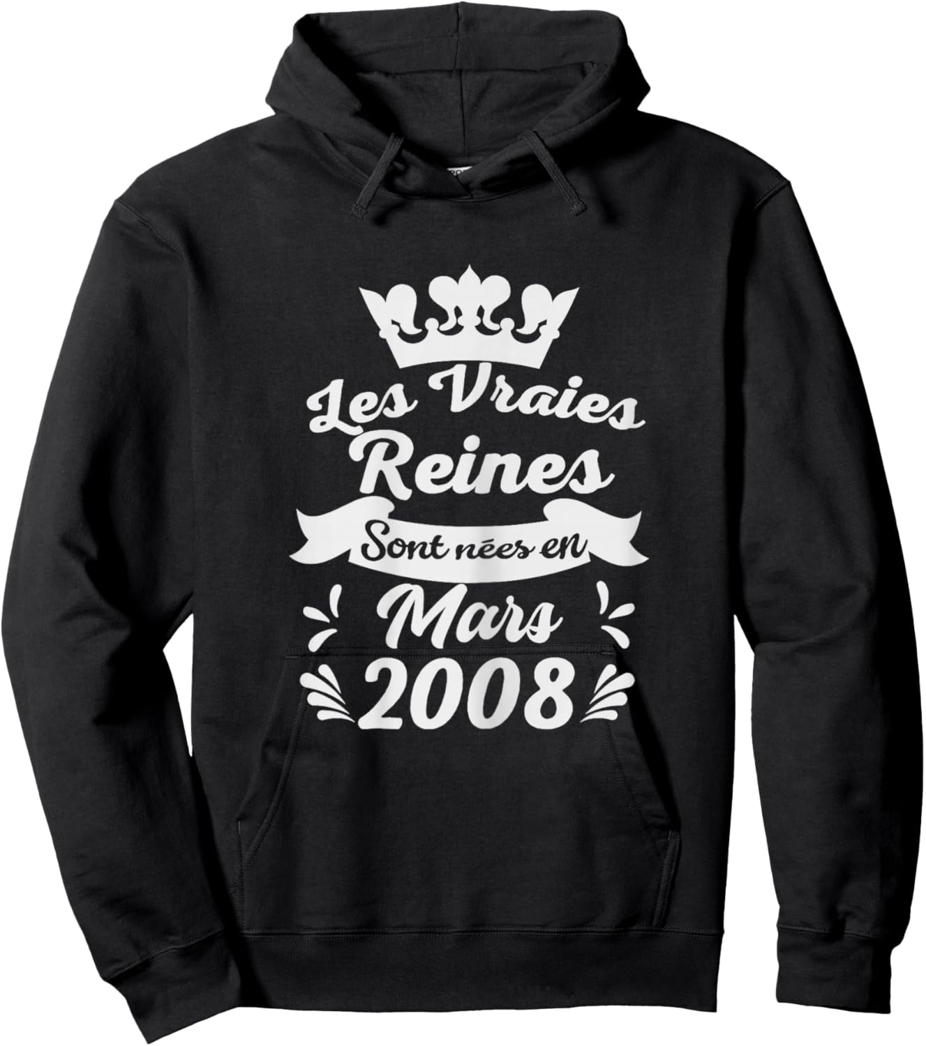 Les Vraies Reines sont Nées en Février 2008 - Cadeau 18 Ans Hoodie - Hoodie | Black