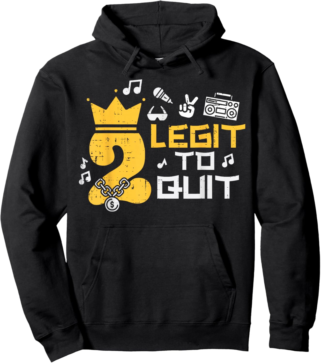 2nd Birthday 2 Legit To Quit Crown Boys Girls Toddler Kids Hoodie - Hoodie | Black