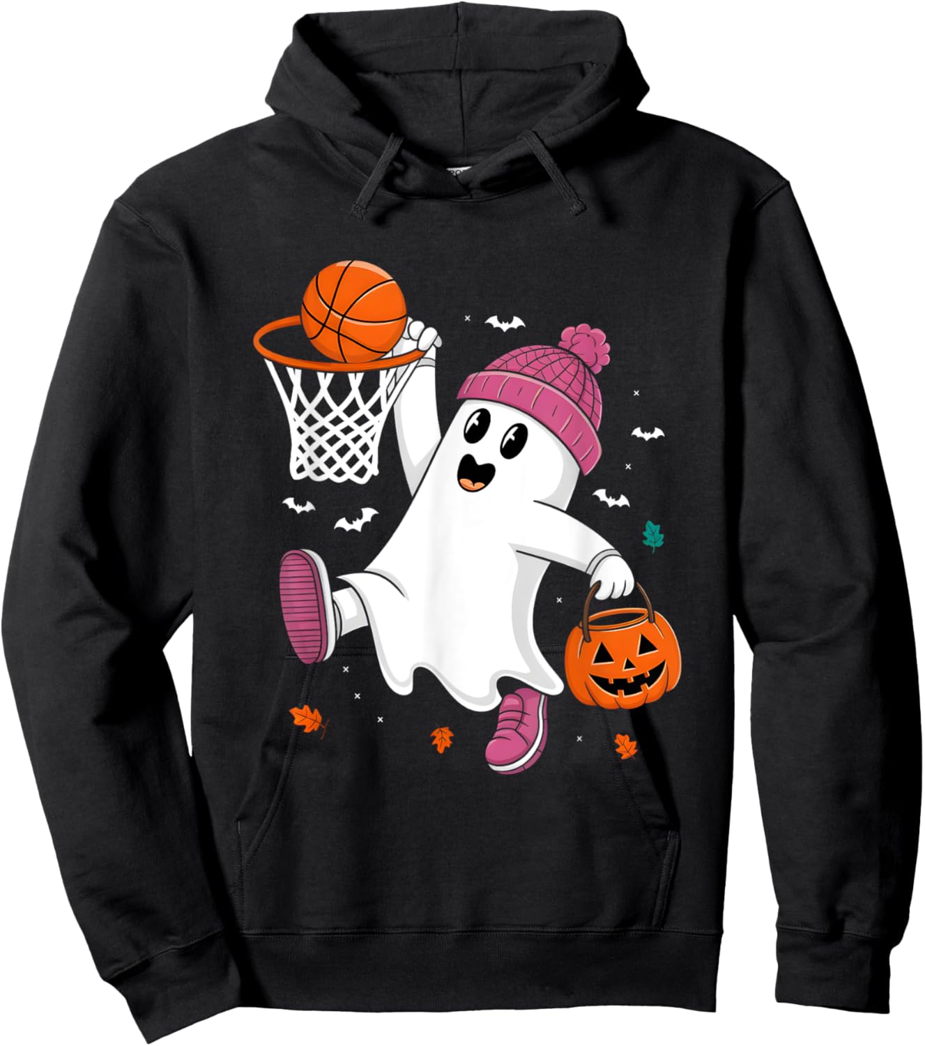 Funny Halloween Ghost Dunking Basketball Costume Boys Kids Hoodie - Hoodie | Black