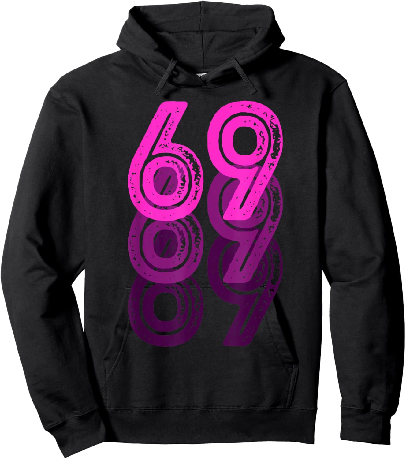Number 69 Pink Best Classic College Style Birthday Funny Hoodie - Hoodie | Black
