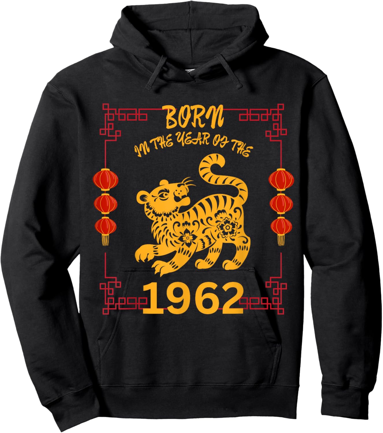 Born in the Year of the Tiger 1962 Chinese New Year Zodiac Hoodie - Hoodie | Black