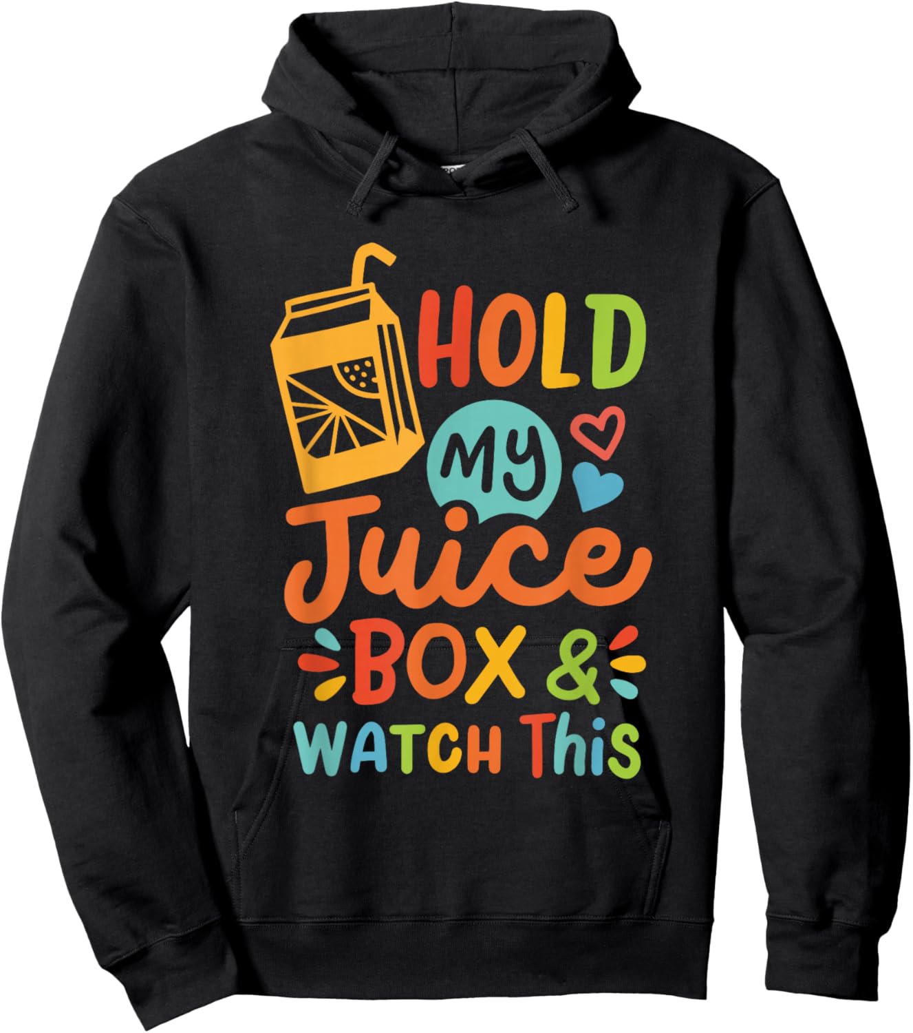 Retro Funny Toddler Boy Girl Hold My Juice Box & Watch This Hoodie - Hoodie | Black